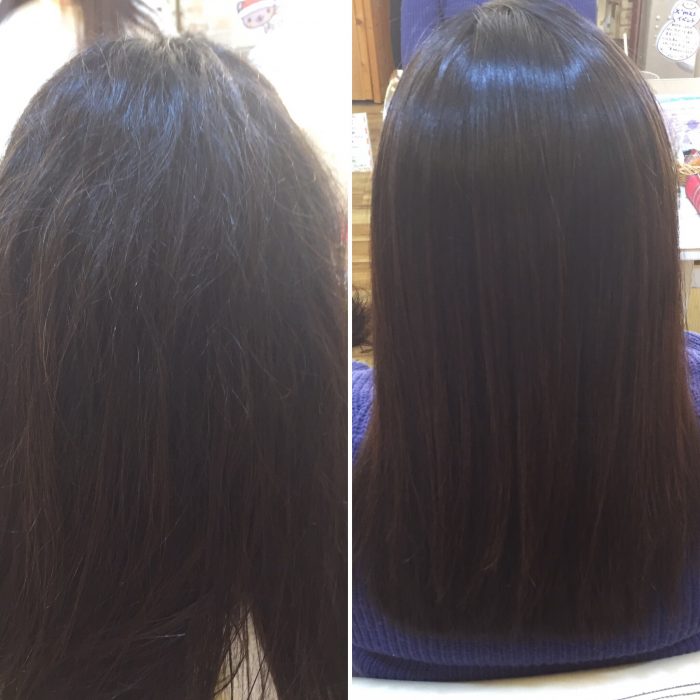 オリジナル縮毛矯正 髪が細くてうねりと広がる癖髪質 昔他店で失敗したこともある Frei フライ 大阪 梅田の美容室