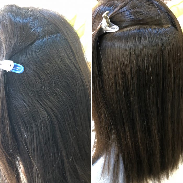 縮毛矯正した髪・カラーの繰り返しで大きくダメージした髪用シャンプーAquaflow「栄養そのもので洗うsolve」ソルブシャンプー アクアフ 縮毛矯正とカラーの繰り返しによるハイダメージ毛(パサつき、切れ毛